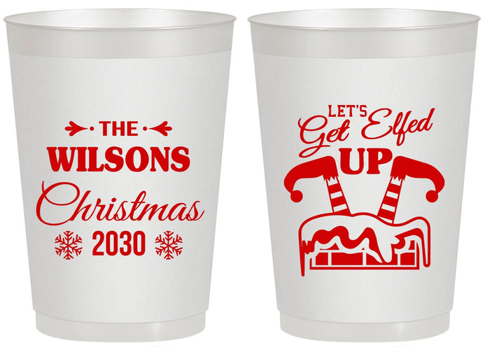 Personalized Christmas 20 oz Frosted Cups - Lets Get Elfed Up | 280006