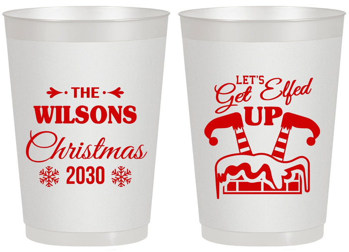 Personalized Christmas 20 oz Frosted Cups - Lets Get Elfed Up | 280006
