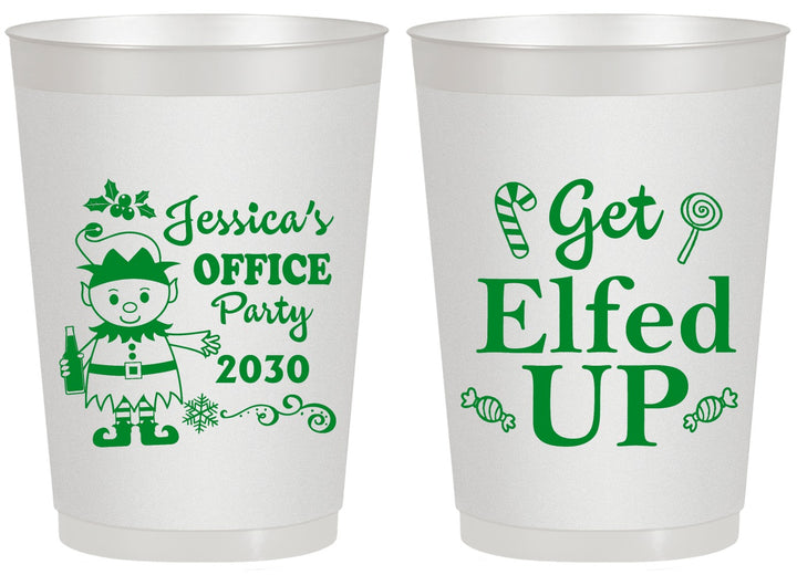 Personalized Christmas 20 oz Frosted Cups - Lets Get Elfed Up | 280007