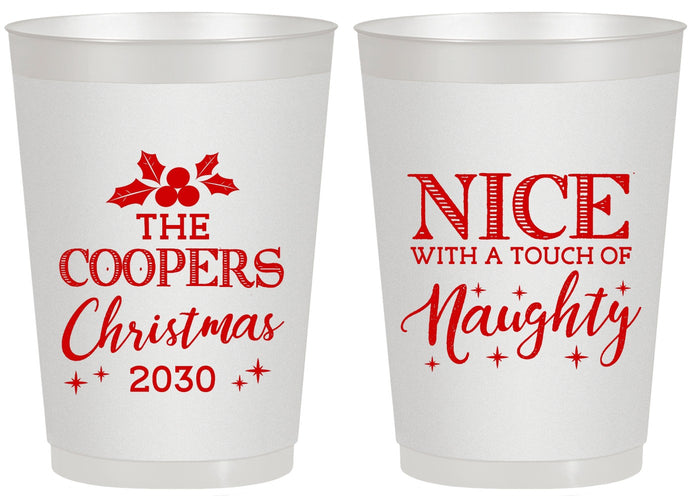 Personalized Christmas 20 oz Frosted Cups - Naughty Or Nice | 280008