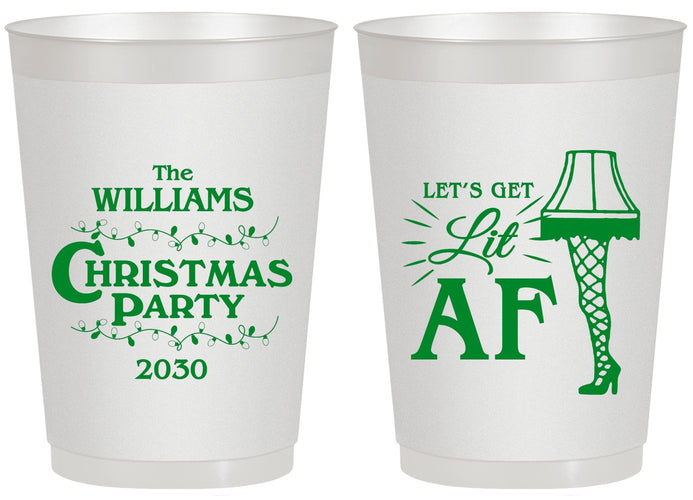 Personalized Christmas 20 oz Frosted Cups - Lit Af | 280011