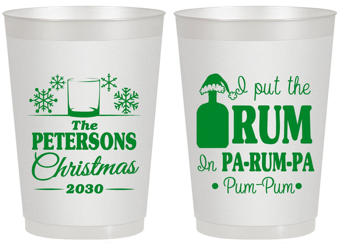 Personalized Christmas 20 oz Frosted Cups - Pa Rum Pa | 280013