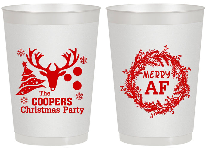 Personalized Christmas 20 oz Frosted Cups - Merry Af | 280014