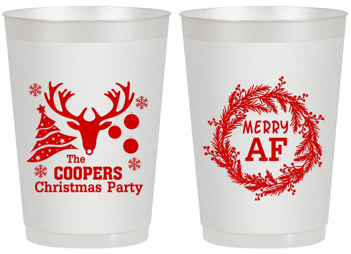 Personalized Christmas 20 oz Frosted Cups - Merry Af | 280014