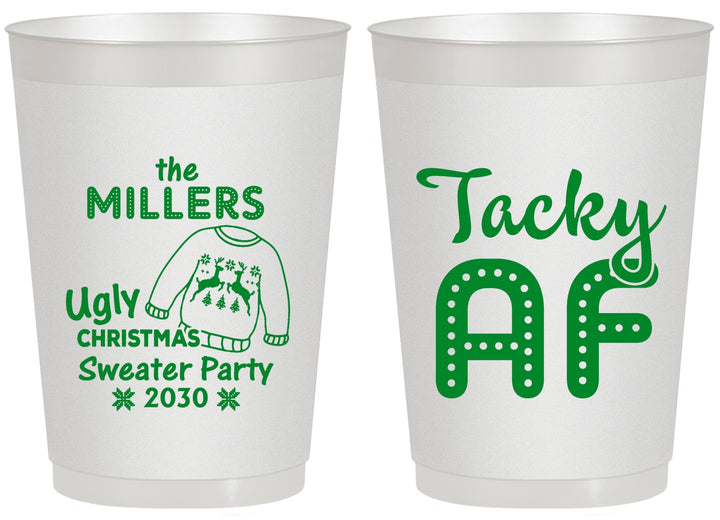 Personalized Christmas 20 oz Frosted Cups - Tacky Af | 280017