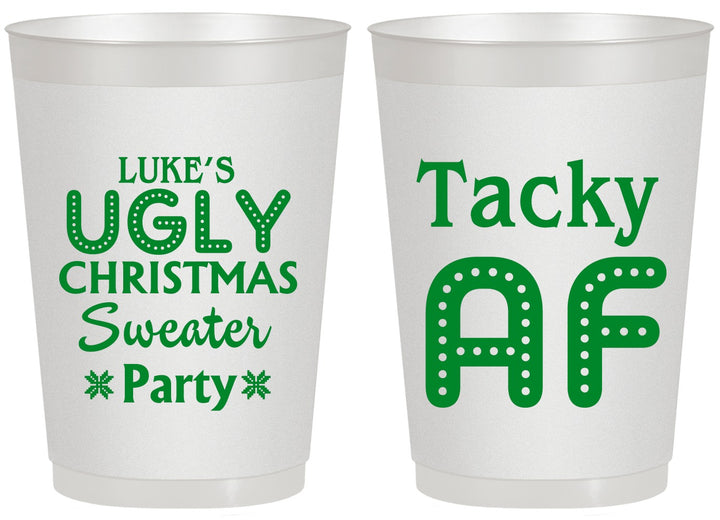 Personalized Christmas 20 oz Frosted Cups - Tacky Af | 280021