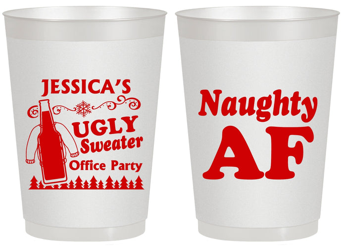 Personalized Christmas 20 oz Frosted Cups - Eat Drink Be Ugly | 280024