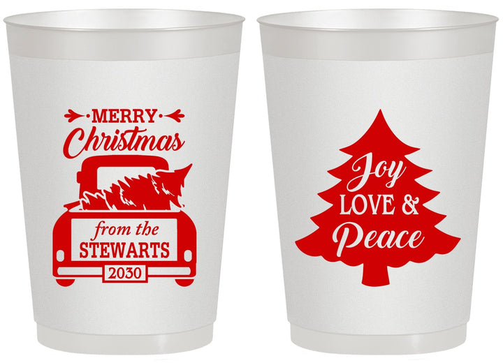 Personalized Christmas 20 oz Frosted Cups - Christmas Tree | 280026
