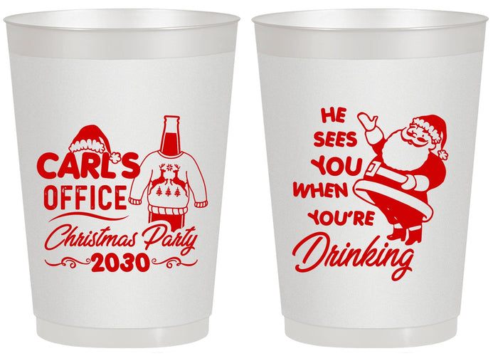 Personalized Christmas 20 oz Frosted Cups - Santa Claus | 280028