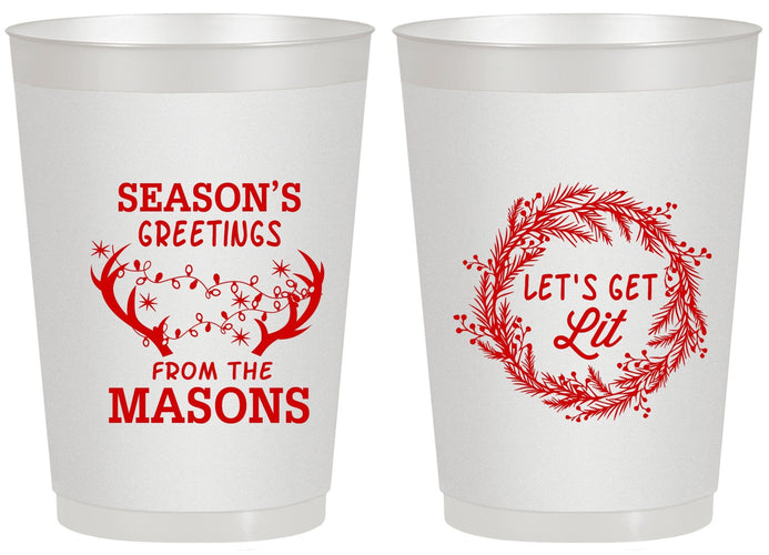 Personalized Christmas 20 oz Frosted Cups - Lets Get Lit | 280032