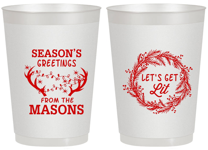 Personalized Christmas 20 oz Frosted Cups - Lets Get Lit | 280032