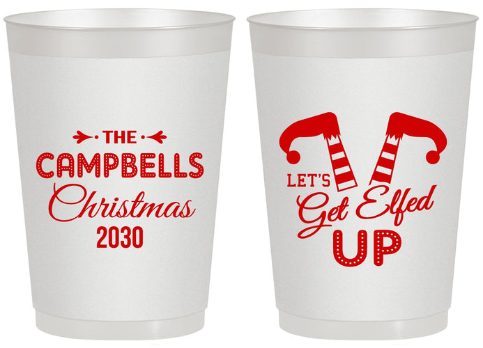 Personalized Christmas 20 oz Frosted Cups - Lets Get Elfed Up | 280036