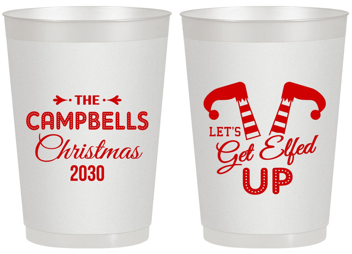 Personalized Christmas 20 oz Frosted Cups - Lets Get Elfed Up | 280036
