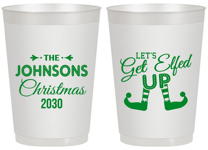 Personalized Christmas 20 oz Frosted Cups - Lets Get Elfed Up | 280037