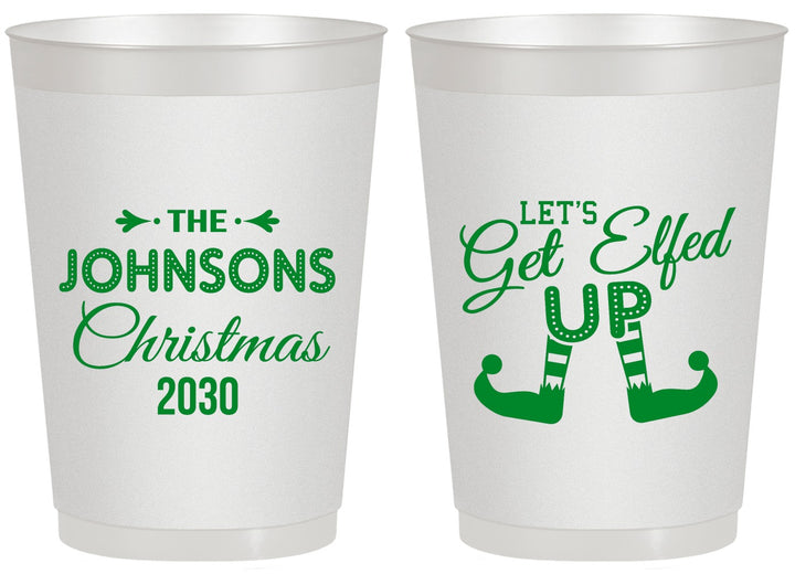 Personalized Christmas 20 oz Frosted Cups - Lets Get Elfed Up | 280037