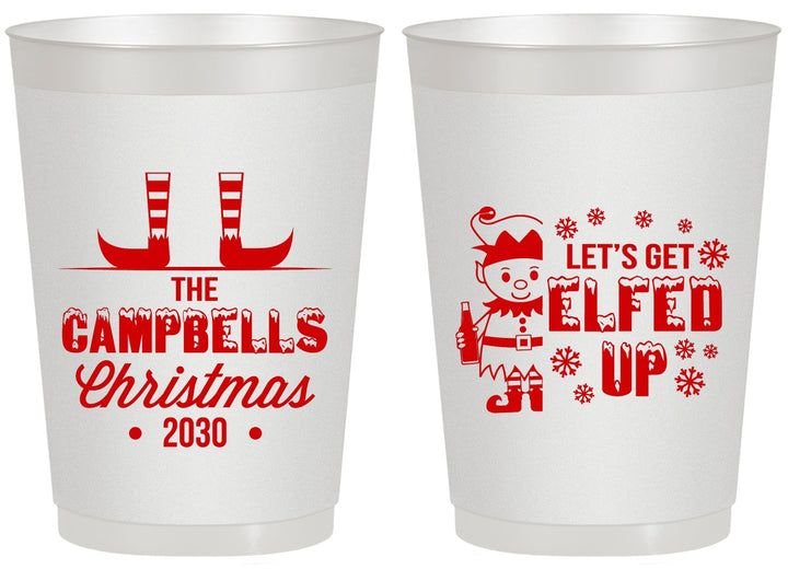 Personalized Christmas 20 oz Frosted Cups - Lets Get Elfed Up | 280038