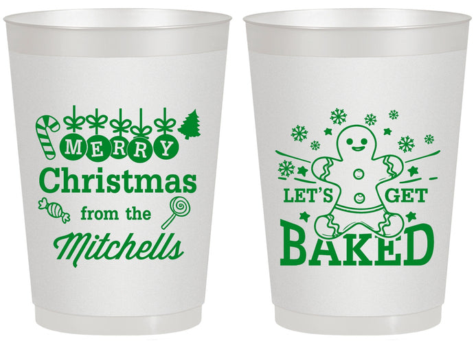 Personalized Christmas 20 oz Frosted Cups - Lets Get Baked | 280039