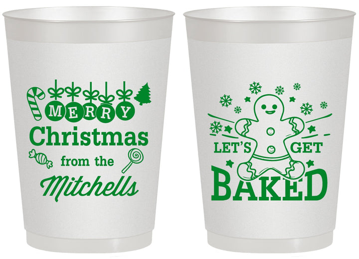 Personalized Christmas 20 oz Frosted Cups - Lets Get Baked | 280039
