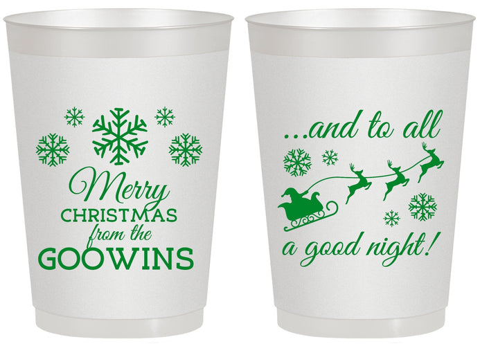 Personalized Christmas 20 oz Frosted Cups - To All A Good Night | 280041