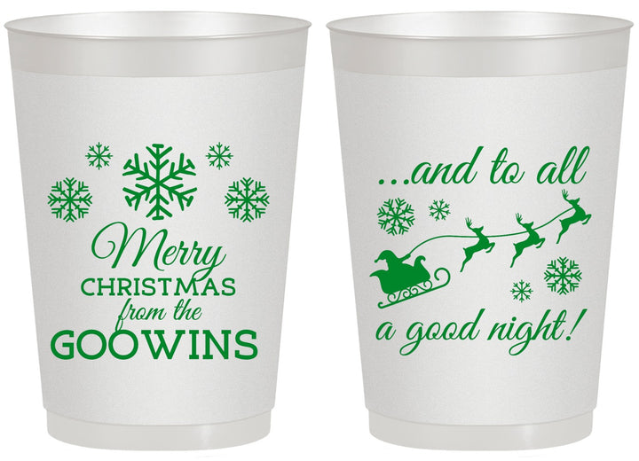 Personalized Christmas 20 oz Frosted Cups - To All A Good Night | 280041