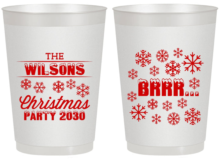 Personalized Christmas 20 oz Frosted Cups - Snowflakes | 280042