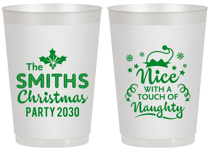 Personalized Christmas 20 oz Frosted Cups - Touch Of Naughty | 280049