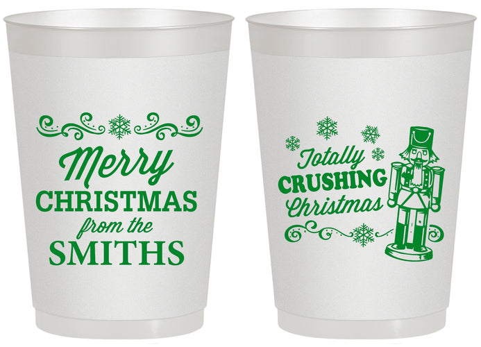 Personalized Christmas 20 oz Frosted Cups - Snowflakes | 280053