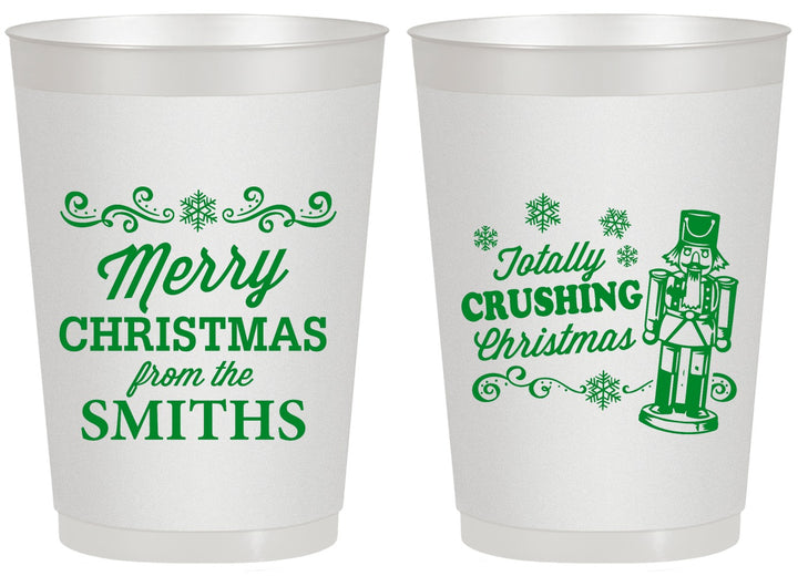 Personalized Christmas 20 oz Frosted Cups - Snowflakes | 280053