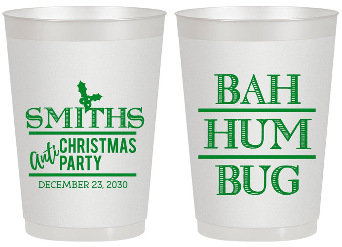 Personalized Christmas 20 oz Frosted Cups - Bah Hum Bug | 280057