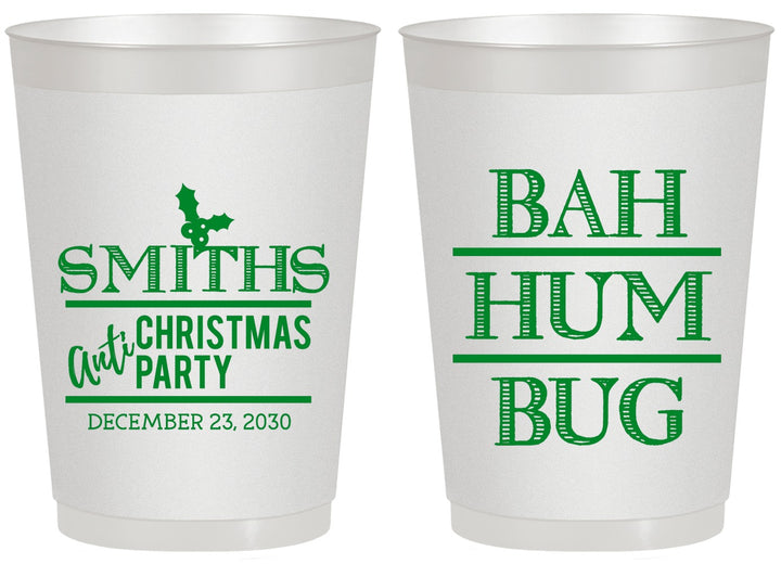 Personalized Christmas 20 oz Frosted Cups - Bah Hum Bug | 280057