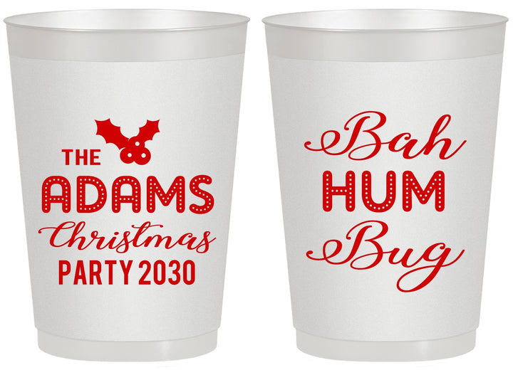Personalized Christmas 20 oz Frosted Cups - Bah Hum Bug | 280058