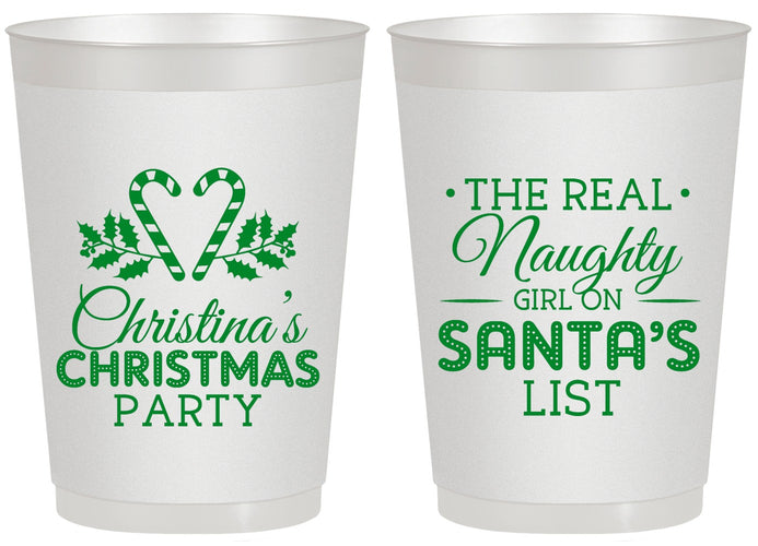 Personalized Christmas 20 oz Frosted Cups - Naughty List | 280059