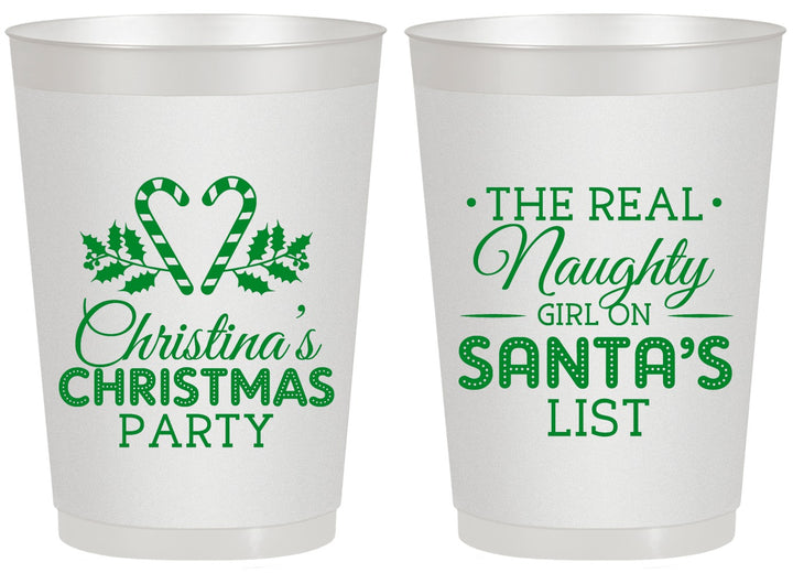 Personalized Christmas 20 oz Frosted Cups - Naughty List | 280059