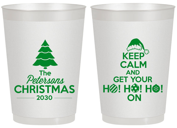 Personalized Christmas 20 oz Frosted Cups - Ho Ho Ho | 280061
