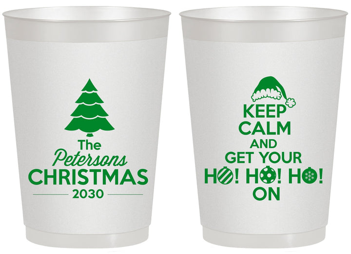 Personalized Christmas 20 oz Frosted Cups - Ho Ho Ho | 280061
