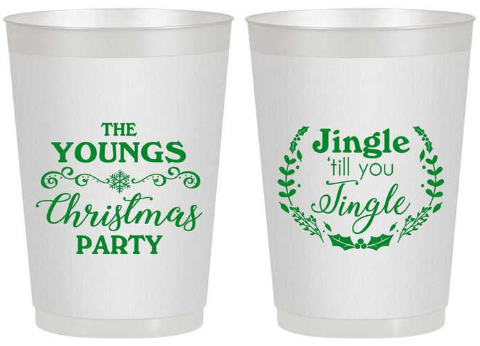 Personalized Christmas 20 oz Frosted Cups - Jingle Til You Jingle | 280063