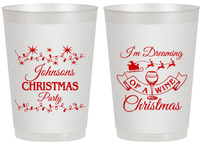 Personalized Christmas 20 oz Frosted Cups - Wine | 280068