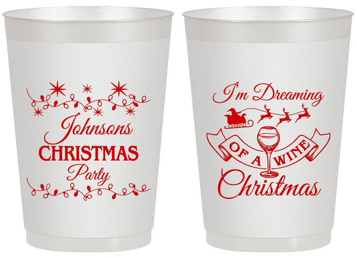 Personalized Christmas 20 oz Frosted Cups - Wine | 280068