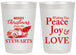 Personalized Christmas 20 oz Frosted Cups - Peace Joy Love | 280070