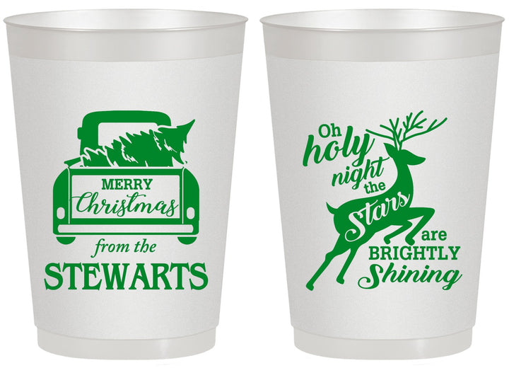 Personalized Christmas 20 oz Frosted Cups - Tree | 280073