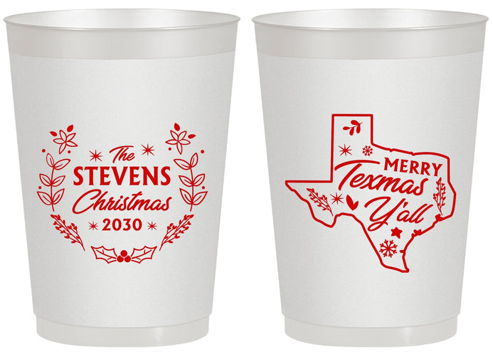 Personalized Christmas 20 oz Frosted Cups - Texmas Yall | 280074