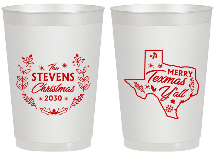 Personalized Christmas 20 oz Frosted Cups - Texmas Yall | 280074