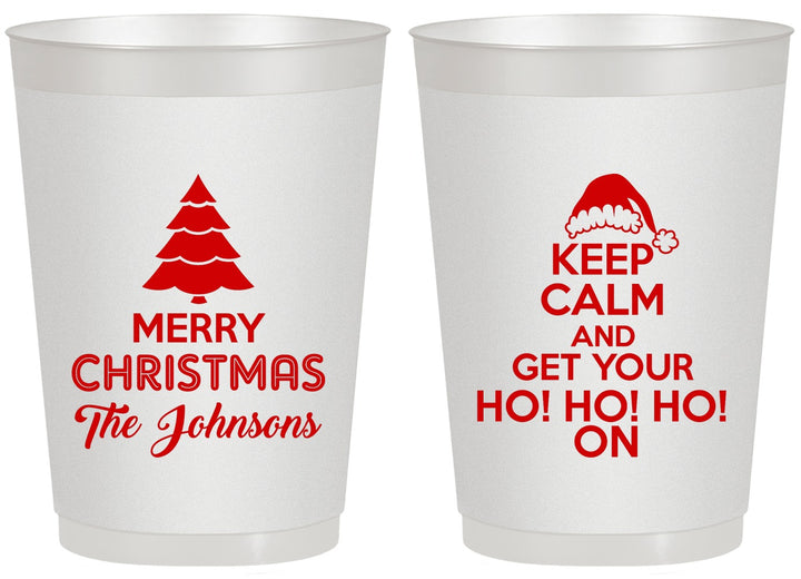 Personalized Christmas 20 oz Frosted Cups - Ho Ho Ho | 280076