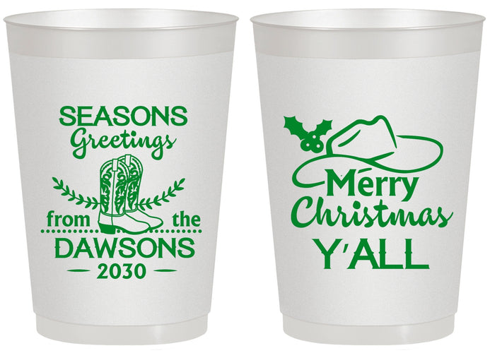 Personalized Christmas 20 oz Frosted Cups - Texas | 280077