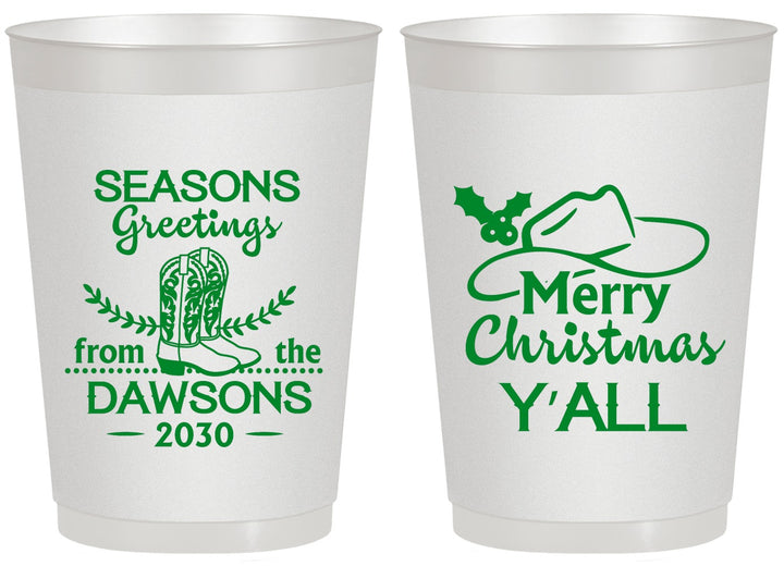 Personalized Christmas 20 oz Frosted Cups - Texas | 280077