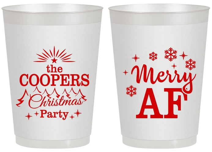 Personalized Christmas 20 oz Frosted Cups - Merry Af | 280078