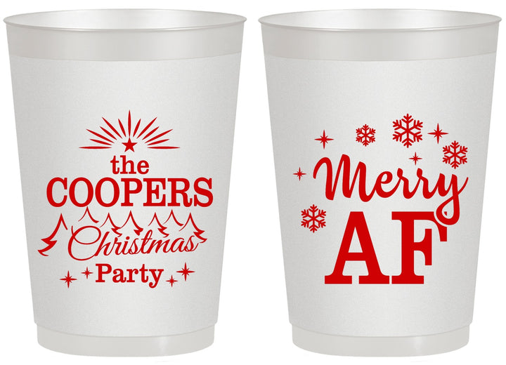 Personalized Christmas 20 oz Frosted Cups - Merry Af | 280078