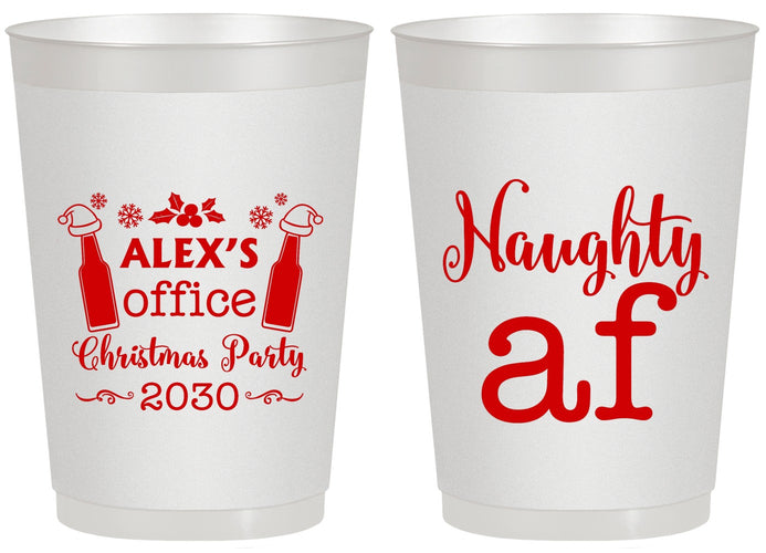 Personalized Christmas 20 oz Frosted Cups - Naughty Af | 280084