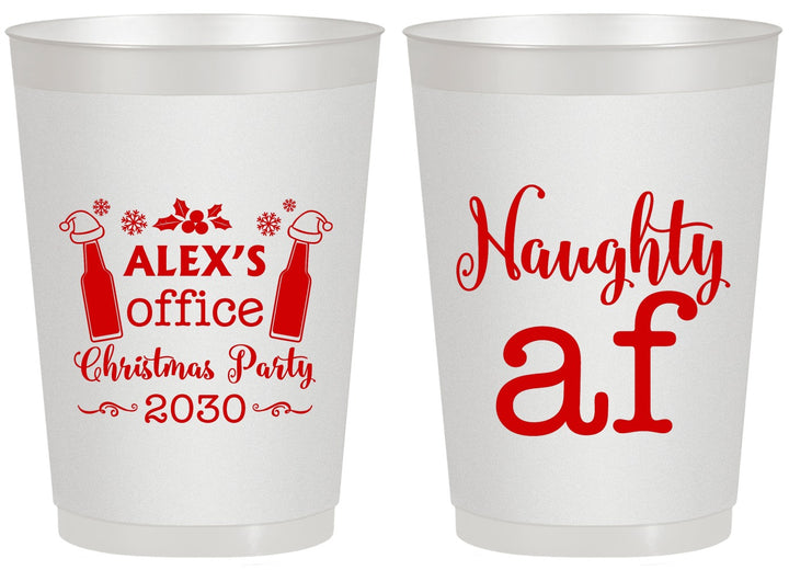 Personalized Christmas 20 oz Frosted Cups - Naughty Af | 280084