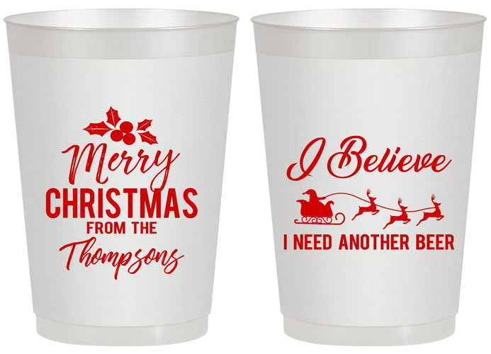 Personalized Christmas 20 oz Frosted Cups - Santa Claus | 280086